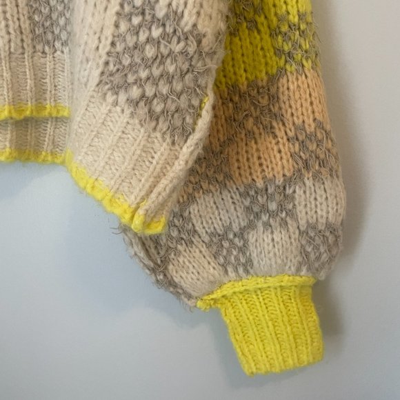 Free People Check Me Out Pullover Sweater Size Small Bright Colourful - Picture 7 of 16